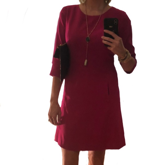 Vince Camuto Pink Midi Dress w Pockets Sz 12P - Picture 5 of 8